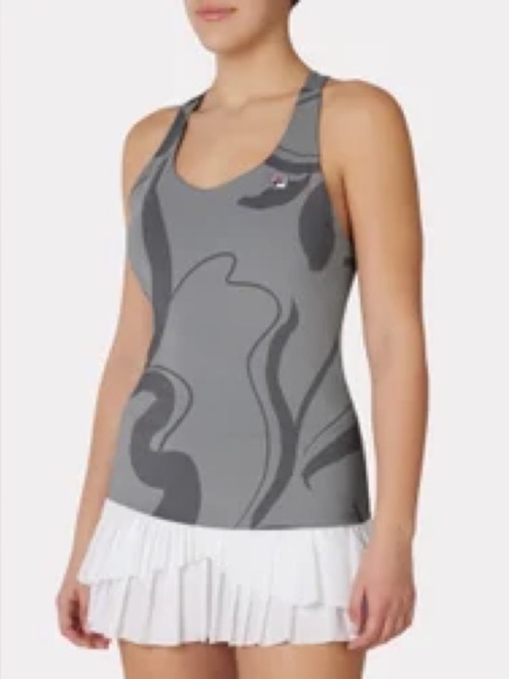 FILA Abstract Athletic Tank Top in Gray & Black NWT